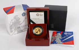 The Royal Mint The Britannia 2017 UK Quarter Ounce Gold Proof Coin, 1807/3280, cased with