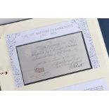 Westminster Historic Silver Banknote Collection, the album containing twelve 5g silver replica