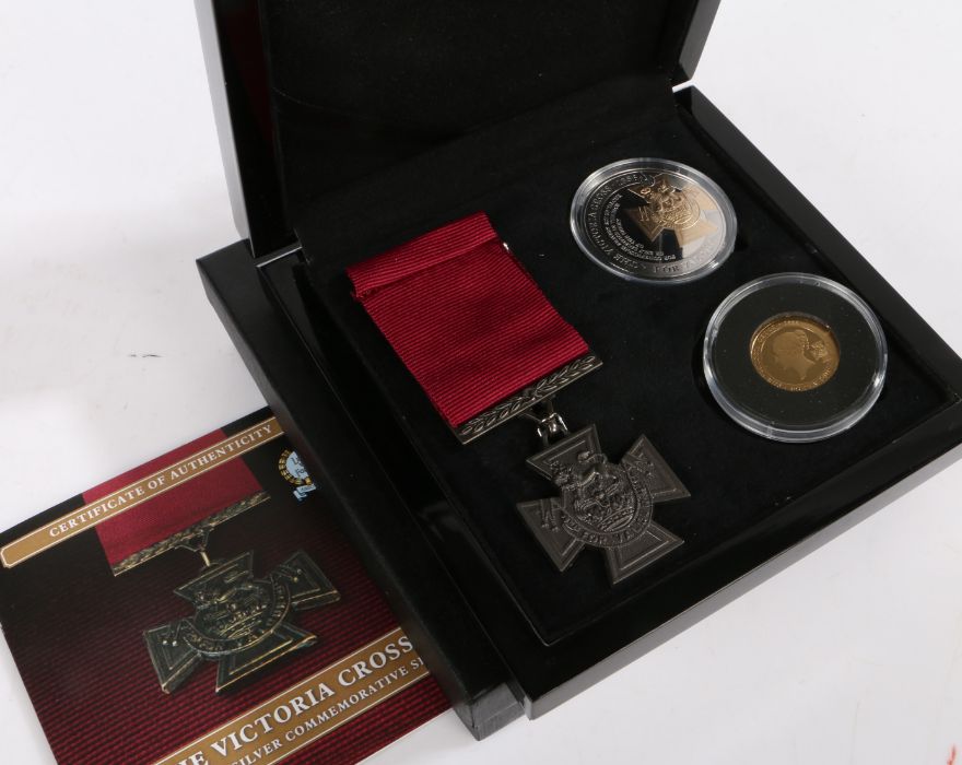 Bradford Exchange, Victoria Cross Gold and Silver proof set, with a Crown struck in silver, a Double