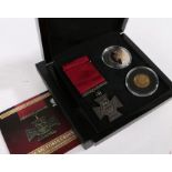 Bradford Exchange, Victoria Cross Gold and Silver proof set, with a Crown struck in silver, a Double