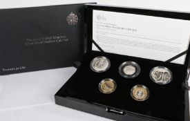 Royal Mint 2017 Silver Proof Piedfort Coin Set, 56/1500, cased with certificate