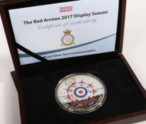 The Red Arrows 2017 Display Season Official Silver 5oz Commemorative, limited edition number 98/450,