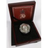 Jersey, Prince Philip 70 Years Of Service Silver Five Pound Proof Coin 2017, limited edition