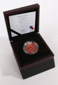 The Royal British Legion The 2016 Lest We Forget Poppy Coin, Silver £5, limited edition number 725/