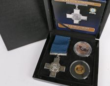 Bradford Exchange, George Cross Gold and Silver proof set, with a Crown struck in silver, a Double