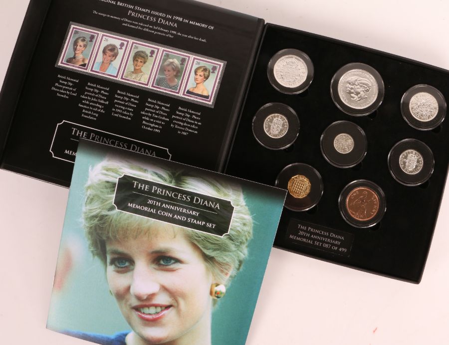 Jubilee Mint, The Princess Diana 20th Anniversary Coin and Stamp Set, cased with certificate