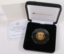 Jubilee Mint, The Platinum Wedding Anniversary gold proof £1 coin, limited to 499 coins,