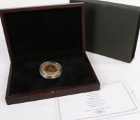 Platinum Wedding Anniversary Gold Proof Five Pound Coin, 2017, 116/1000, struck in 22 carat gold,