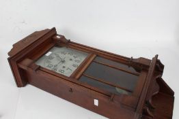 1920's/30's mahogany cased wall clock, the silvered dial with arabic numerals, twin train