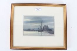 Anthony Osler, study of Woodbridge Tide Mill entitled "Nocturne", signed watercolour, housed in a