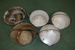 Collection of galvanized metal and ceramic bowls (Qty)