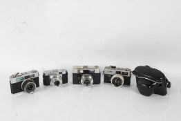 Five 20th century cameras and lenses to include a Voigtlander Vito CS with a Voigtlander Color-