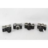 Four 20th century cameras and lenses to include a Yashica Minister III H 810602 with a Yashica