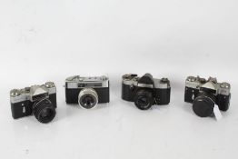 Four 20th century cameras and lenses to include a Yashica Minister III H 810602 with a Yashica