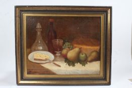 Indistinctly signed oil on canvas, still life