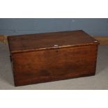 A Victorian pine tool chest, the rectangular top opening to reveal a candle box and and two small
