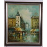 Sedward (20th century) Parisian Street Scene, signed (lower-right), oil on canvas, 56cm x 50cm