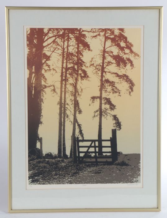 E.J. Wilson, "Gate", limited edition print, signed, titled and numbered 37/50, housed in a gilt