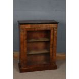 A Victorian walnut pier cabinet, the rectangular top above an inlaid frieze, together with a