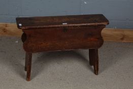 19th/20th century oak planked chest, the rectangular top opening to reveal a storage compartment,