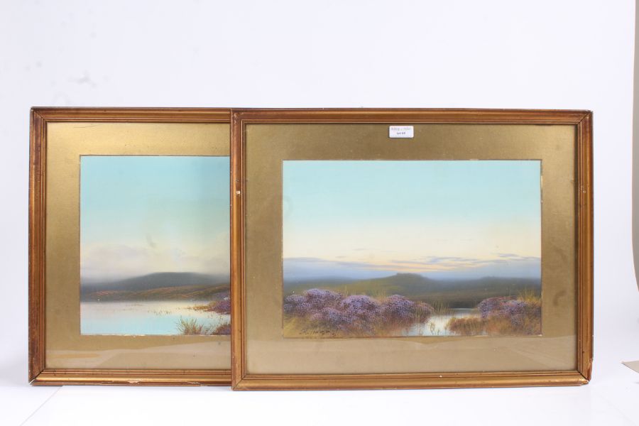 Herbert Tomlinson (19/20th Century), Moorland Scenes, both signed, pair of gouache, 26 x 39cm (2)