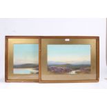Herbert Tomlinson (19/20th Century), Moorland Scenes, both signed, pair of gouache, 26 x 39cm (2)