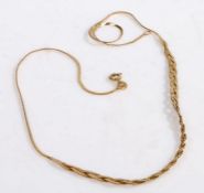 A 9 carat gold necklace, decorated with a rope twist effect, weight 3.1 grams 40 06 35