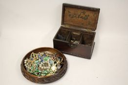 A collection of costume jewellery to include silver rings watches etc housed within two boxes