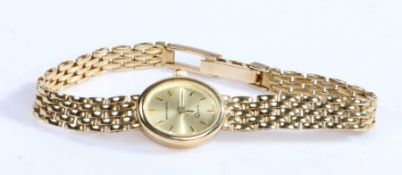 Imperiato ladies 9 carat gold watch, the signed gilt dial with baton markers, quartz movement, on