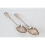 Pair of Edward VII silver tablespoons, Sheffield 1906, maker James Deakin & Sons, with old English