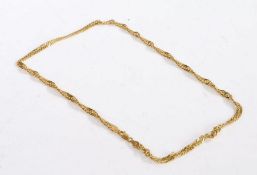 A 9 carat gold chain link necklace, weight 7.2 grams