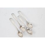 Four continental silver teaspoons, possibly Finnish, the handles initialled M.B. C.L. 1.6oz (4)
