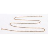 A 9 carat gold chain link necklace, weight 3.2 grams