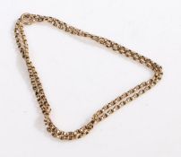 9 carat gold oval chain link necklace, 57cm long, 10g