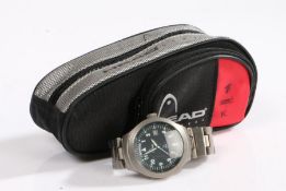 Head Ti 200m titanium gentleman's wristwatch, the signed black dial with Arabic markers, outer