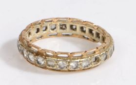 A 9 carat gold and paste eternity ring, ring size T weight 3.6 grams