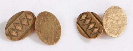 A pair of 9 carat gold cuff-links, weight 7.4 grams