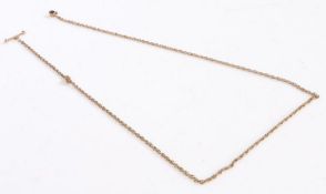 A 9 carat gold T bar together with a yellow metal chain, gross weight 8.2 grams