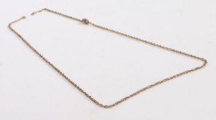 A 9 carat gold chain link necklace, weight 6.9 grams