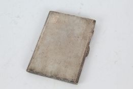 George VI silver cigarette case, Birmingham 1943, maker E.J. Houlston, the engine turned exterior