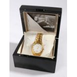 Aston Gerrard 18 carat gold plated gentleman's wristwatch, the signed white dial with Roman