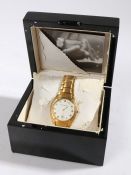 Aston Gerrard 18 carat gold plated gentleman's wristwatch, the signed white dial with Roman