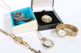 A selection of ladies wristwatches and watch pendants.