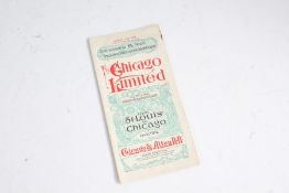 The Chicago Limited 6 fold brochure dated 1892, advertising Express Day train from St Louis To