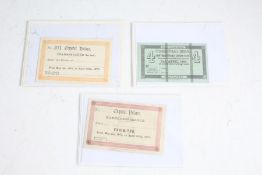 Three Mid to Late 19th century Crystal Palace Exhibition admission tickets ranging from 1869-76 (3)