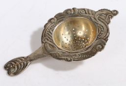 Early 20th Century Danish silver tea strainer, 1922, assayers mark for Christian F. Heise, the