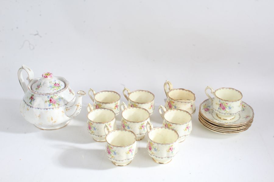 Quantity of Royal Albert 'Petit Point' tea ware, with matching tea pot and cream jug (qty)