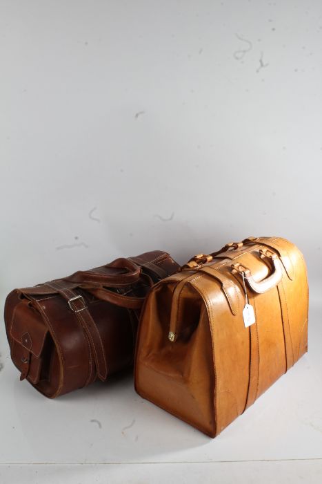 Collection of six various brown leather bags and briefcases (6)