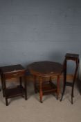 Late Victorian octagonal top centre table, having under tier and raised on turned legs and