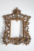 Rococo style gilt metal frame, with pierced scrolling and acanthus leaf border, 31cm tall